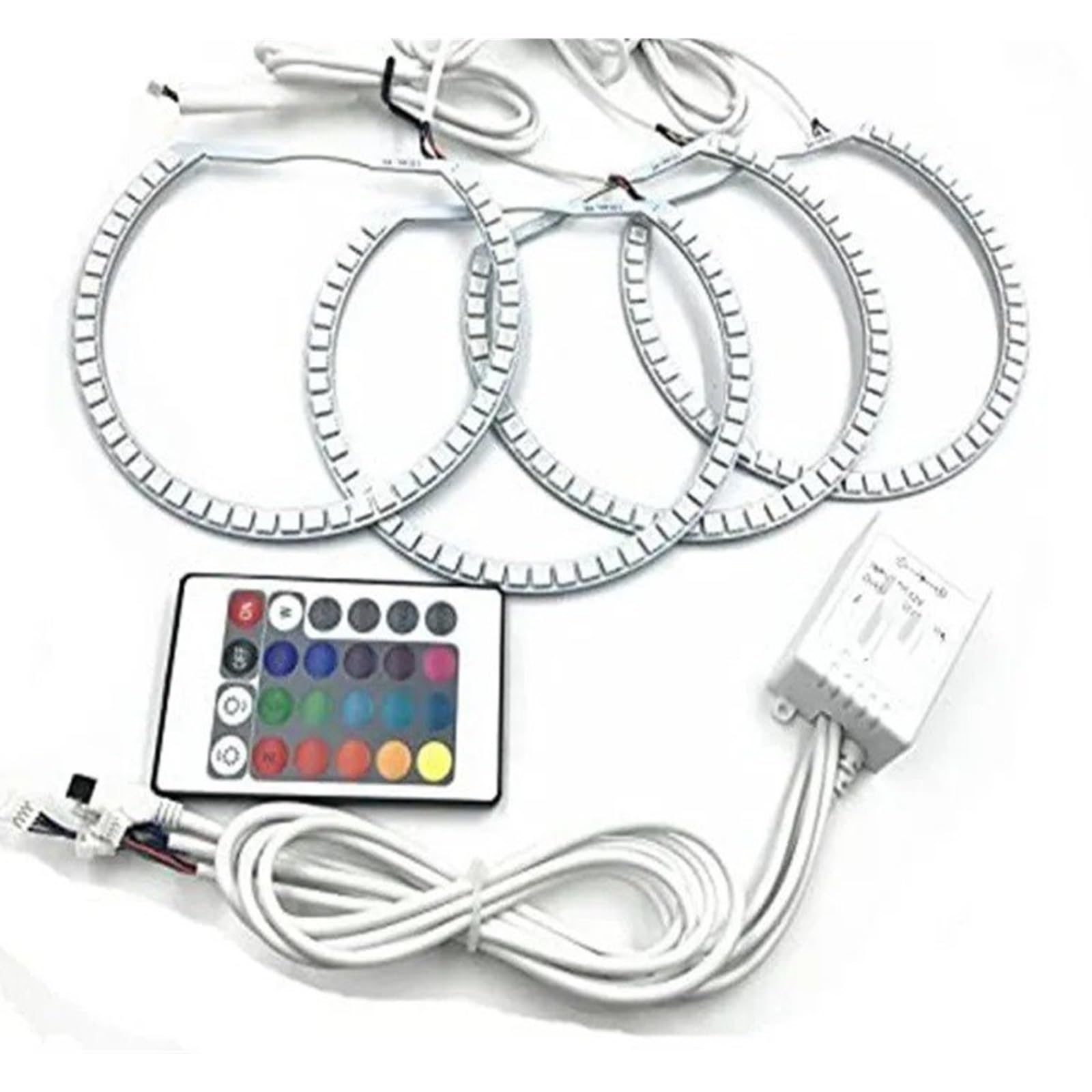 Ojo de Angel LED para BMW E36 E38 E39 E46 kit multicolor de 4x131mm con mando 6