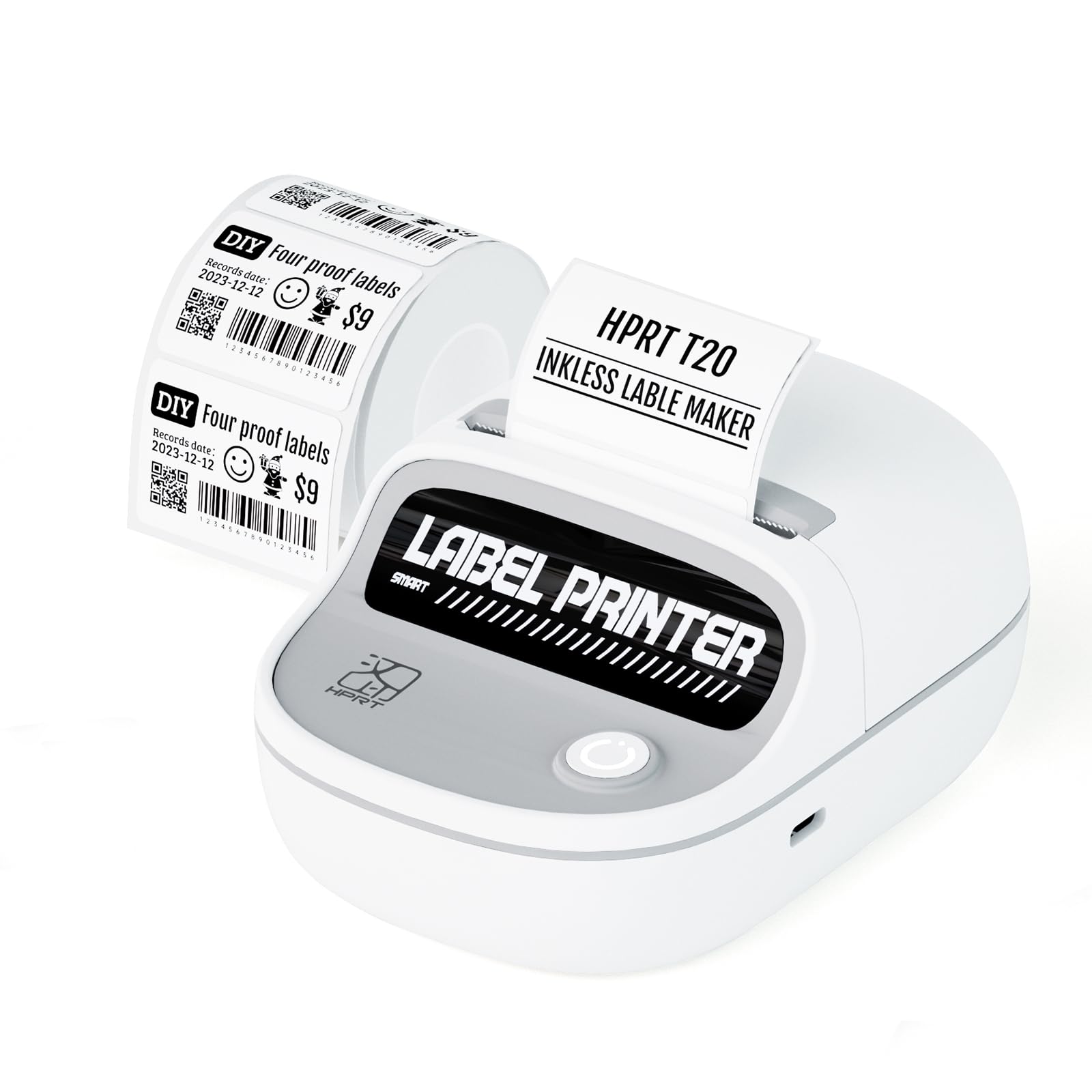 HPRT T20 Label Maker with RFID Auto Identification - Bluetooth Portable Label Printer for Office, Small Business, Home Organization, with 200 Pcs Labels(1.57x1.18 inch)