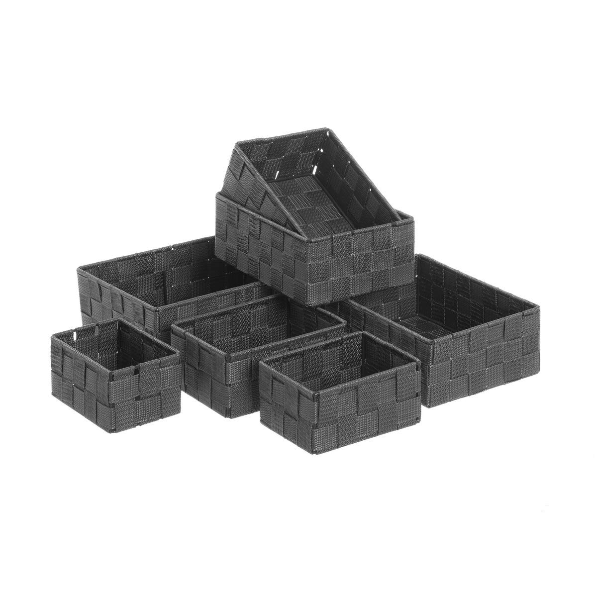 Paniers de rangement gris Lola Home lot de 7 pour stopper le désordre