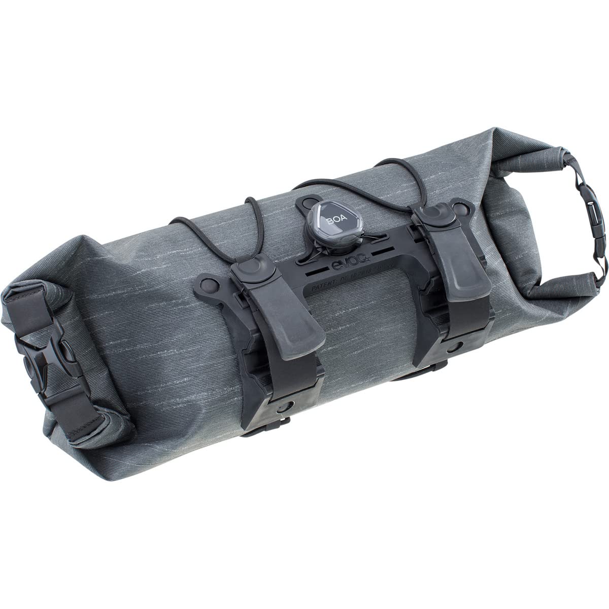 EVOC HANDLEBAR PACK BOA WP 2,5, pratica borsa da bici (moderna borsa da manubrio, borsa anteriore da bici, facile da agganciare, dimensioni: 12,5 x 12,5 x 30 cm, volume: 2,5 l), Grigio Carbonio