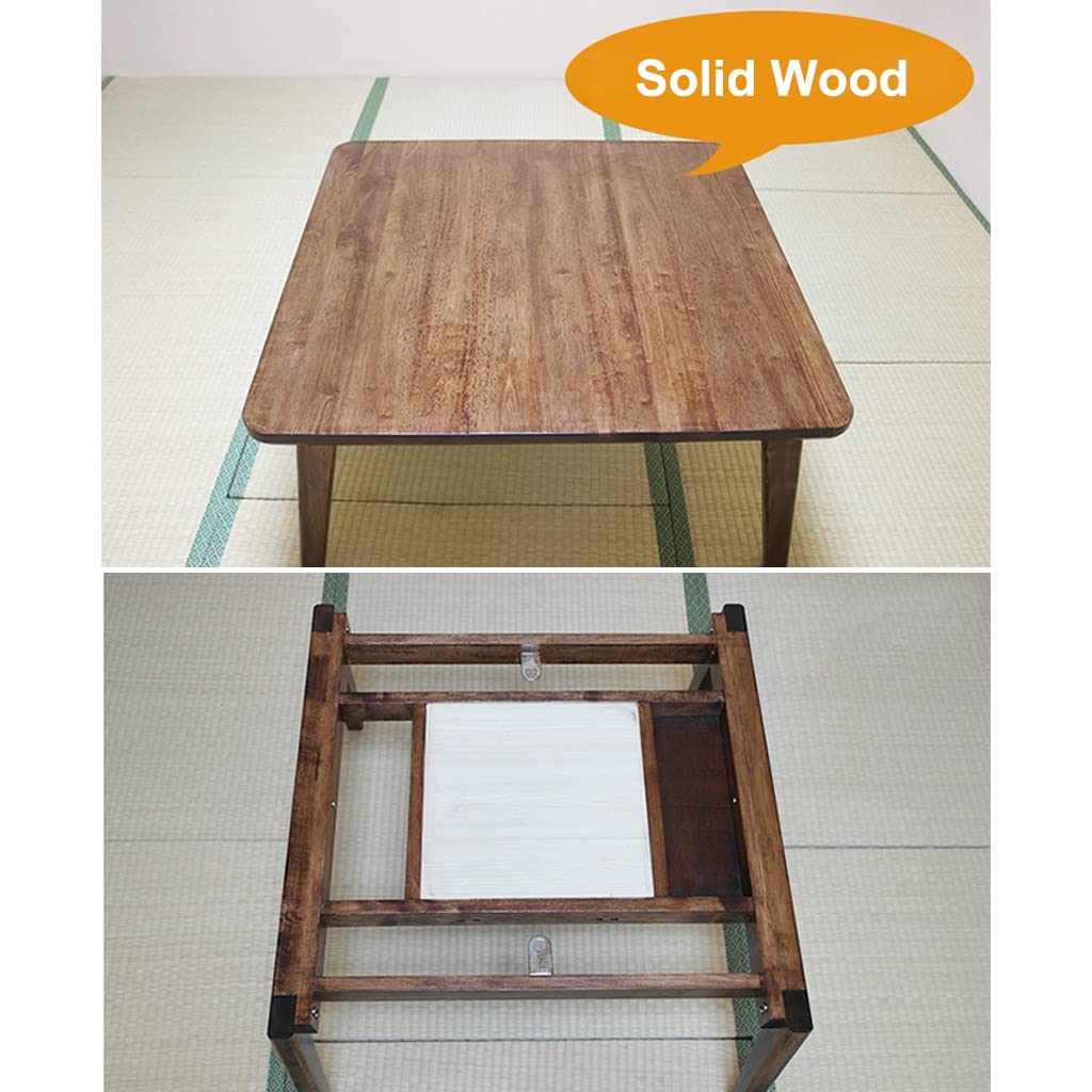Set da Tavolo in Legno Giapponese Kotatsu con riscaldatore e Coperta, Tappetino, Tavolo da tè da tè riscaldato Set di trapunti futon di 4 per la casa e la casa Inverno, Quadrato, Rosso