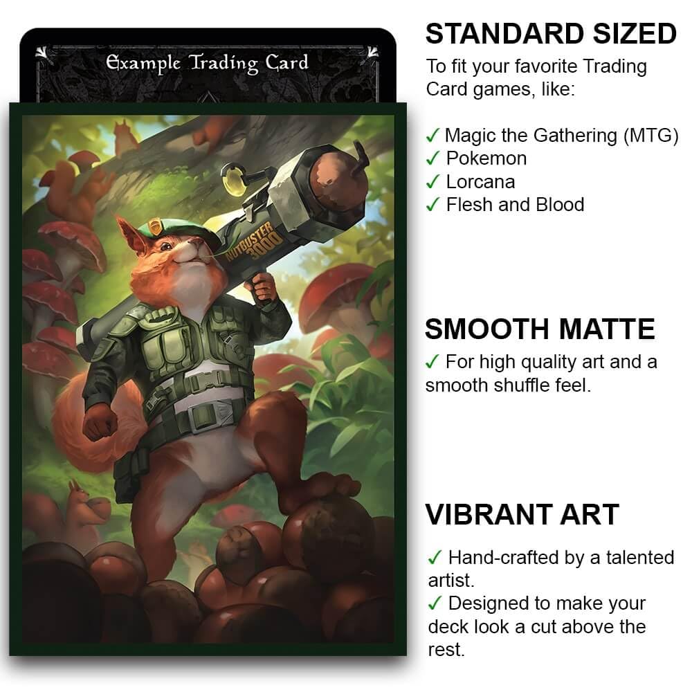 Amazon.com: Fantasy North - SGT. Winston Spriggsly - Acorn Commander - 100  Smooth Matte TCG Card Sleeves - Fits Magic MTG Commander Pokemon and Other  Card Games