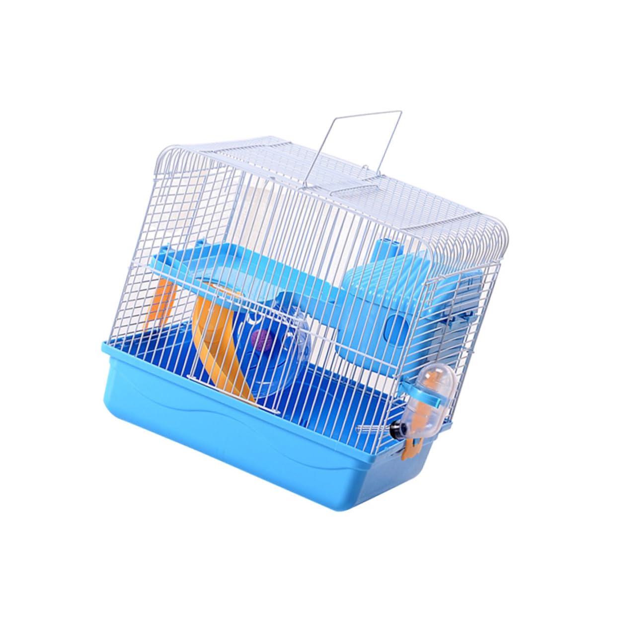 BESPORTBLE Jaula para Hámster De Diseño Rueda De Ejercicio y Dispensador De Agua Casa Portátil para Roedores Azul