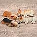 ornerx Mini Resin Randomly Ornaments Corgi Dog Figurines Pack of 4