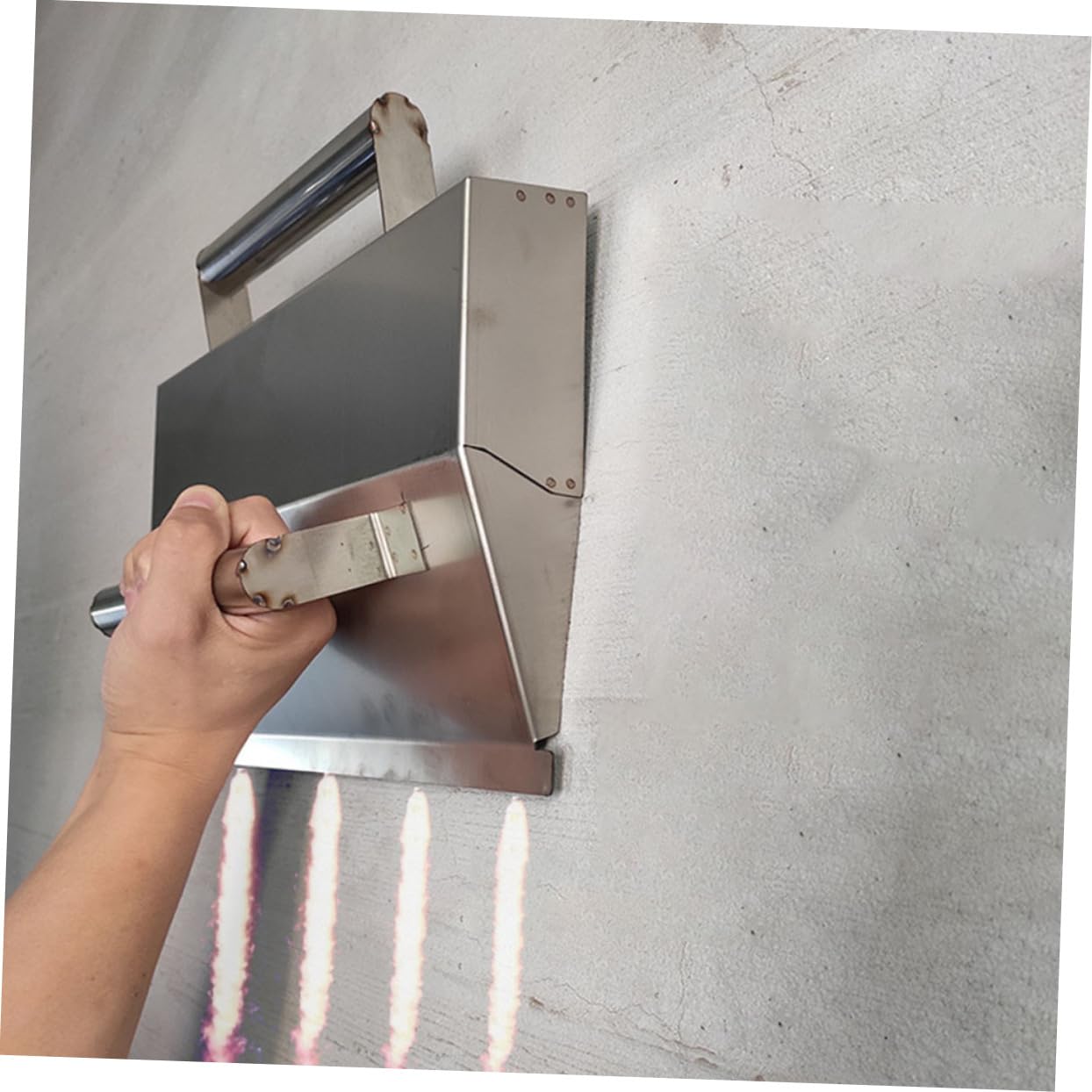 Cazzuola per Finitura in Acciaio Inox Argento Forma Unica | Uso per Lavori di Finitura del Calcestruzzo, Levigatura Pareti, Presa Confortevole e Design Multifunzione