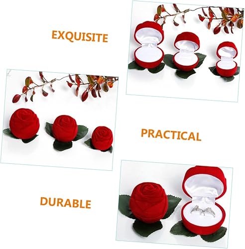 Miniatura 2 de ABOOFAN 15 Pcs Gift Box Wedding Rings Case Rose Ring Holder Jewelry Case Rose Ring Case Cookie Packaging Earring Storage Organizer Rings Storage