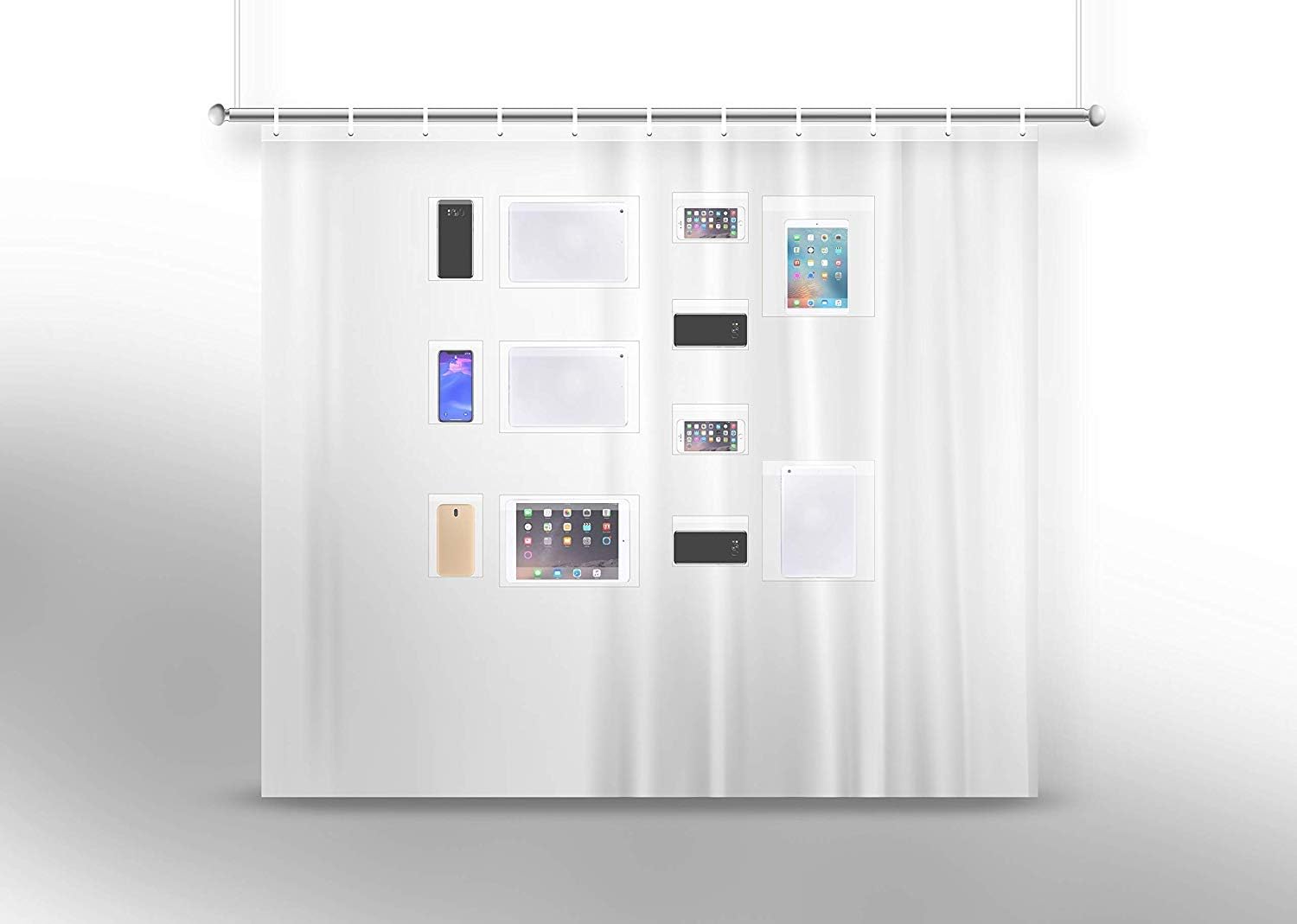 Essentially Yours Crystal Clear Shower Curtain Liner Phone