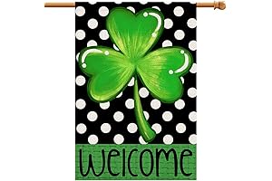 Lucky Shamrock St Patricks Day Large House Flag - 3' x 5'...