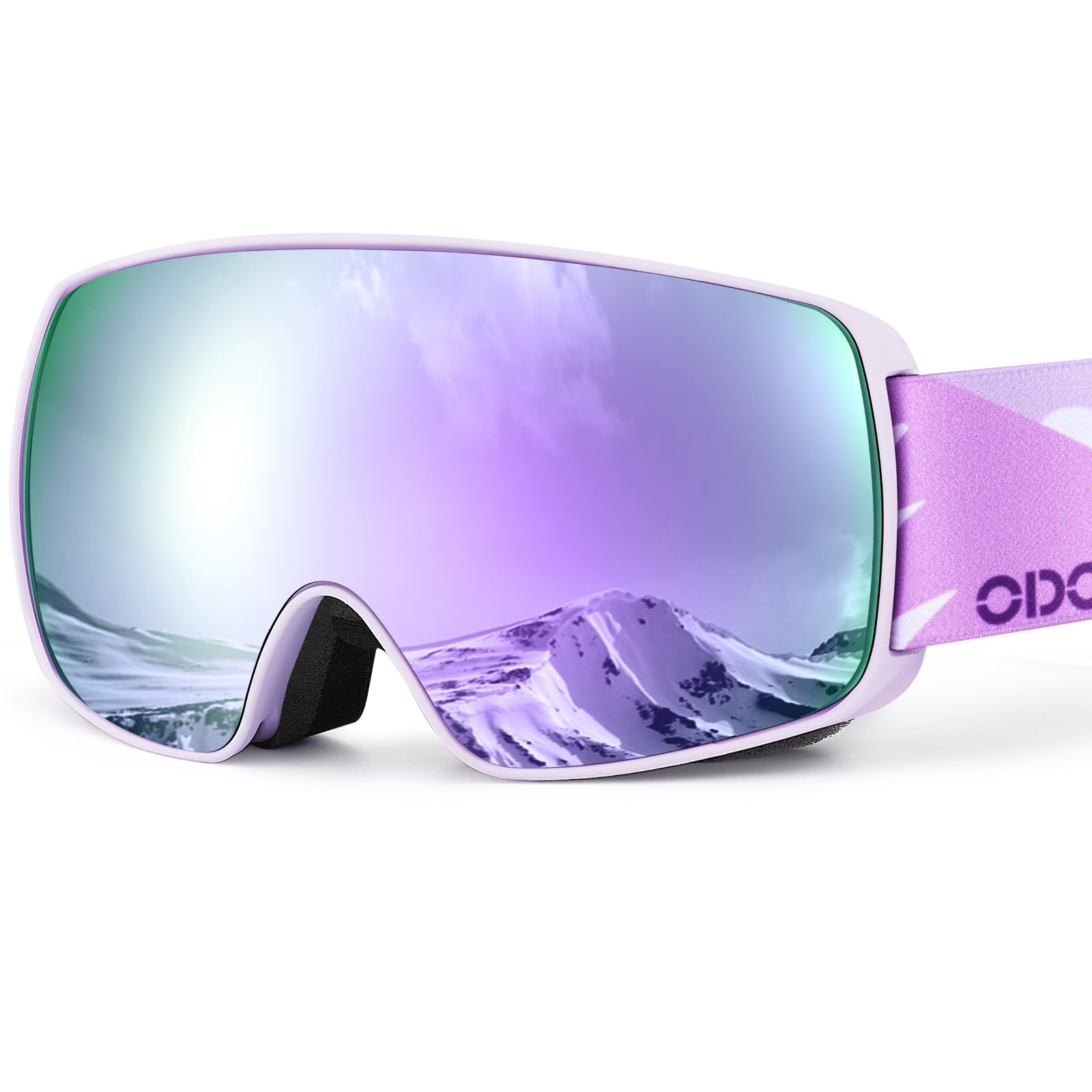 Odoland OTG Ski Goggles for Kid, UV Protection and Anti-Fog Len