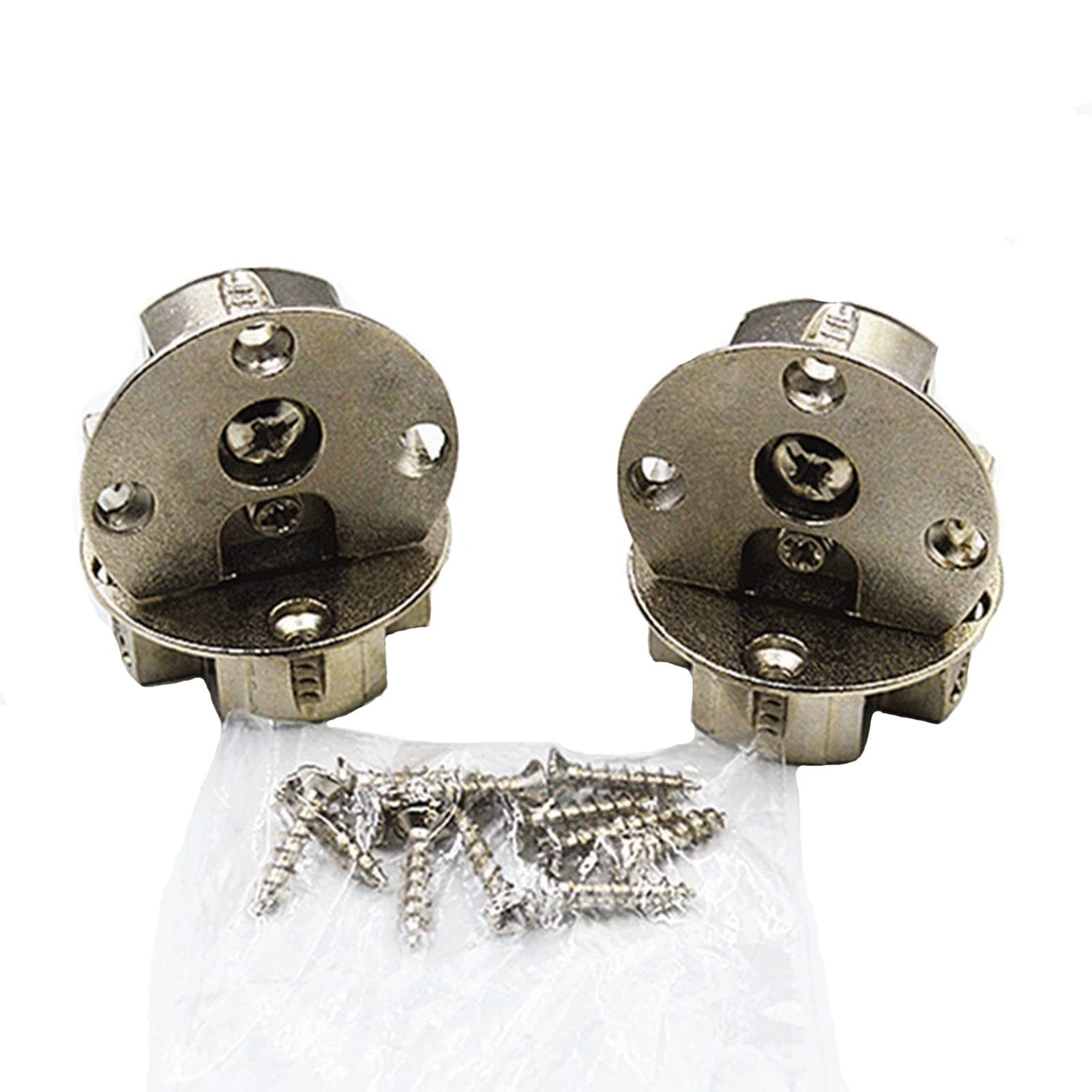 AUNANGLJSCS 2pcs Folding Hinge, Alloy Double Cup Up and Down 180 Degree Cabinet Door Hidden Flat, Adjustable Furniture Hardware Accessories