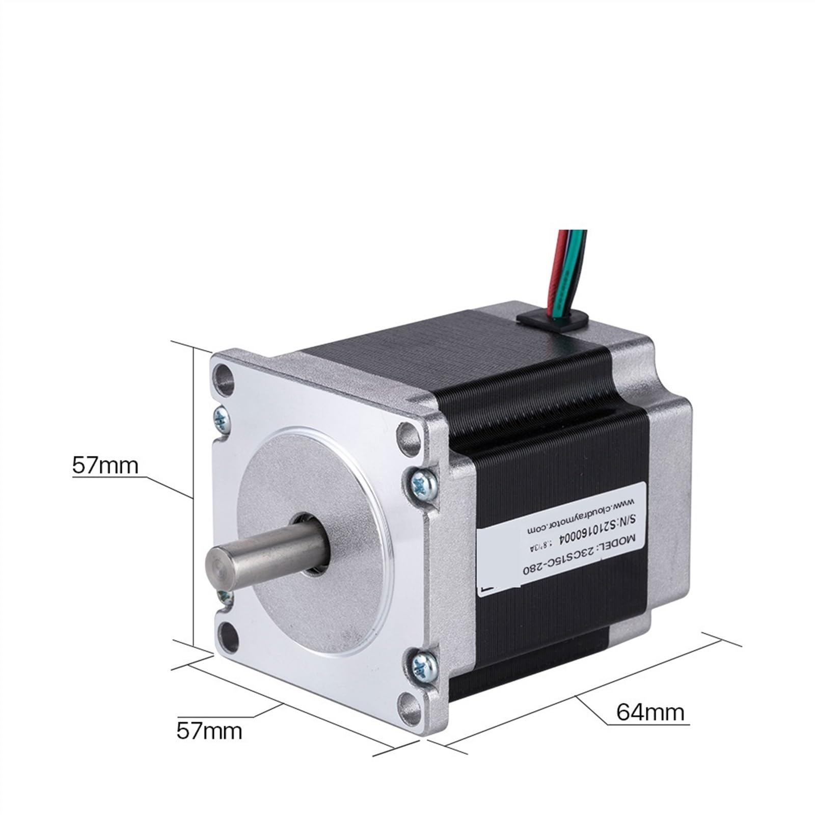 Nema23 silnik krokowy 64mm 0.15Nm 2.8A 2-fazowy 4-przewód kabel do drukarki 3D CNC szlifowanie laserowe pianka cięcie plazmowe,Precyzyjny obrót