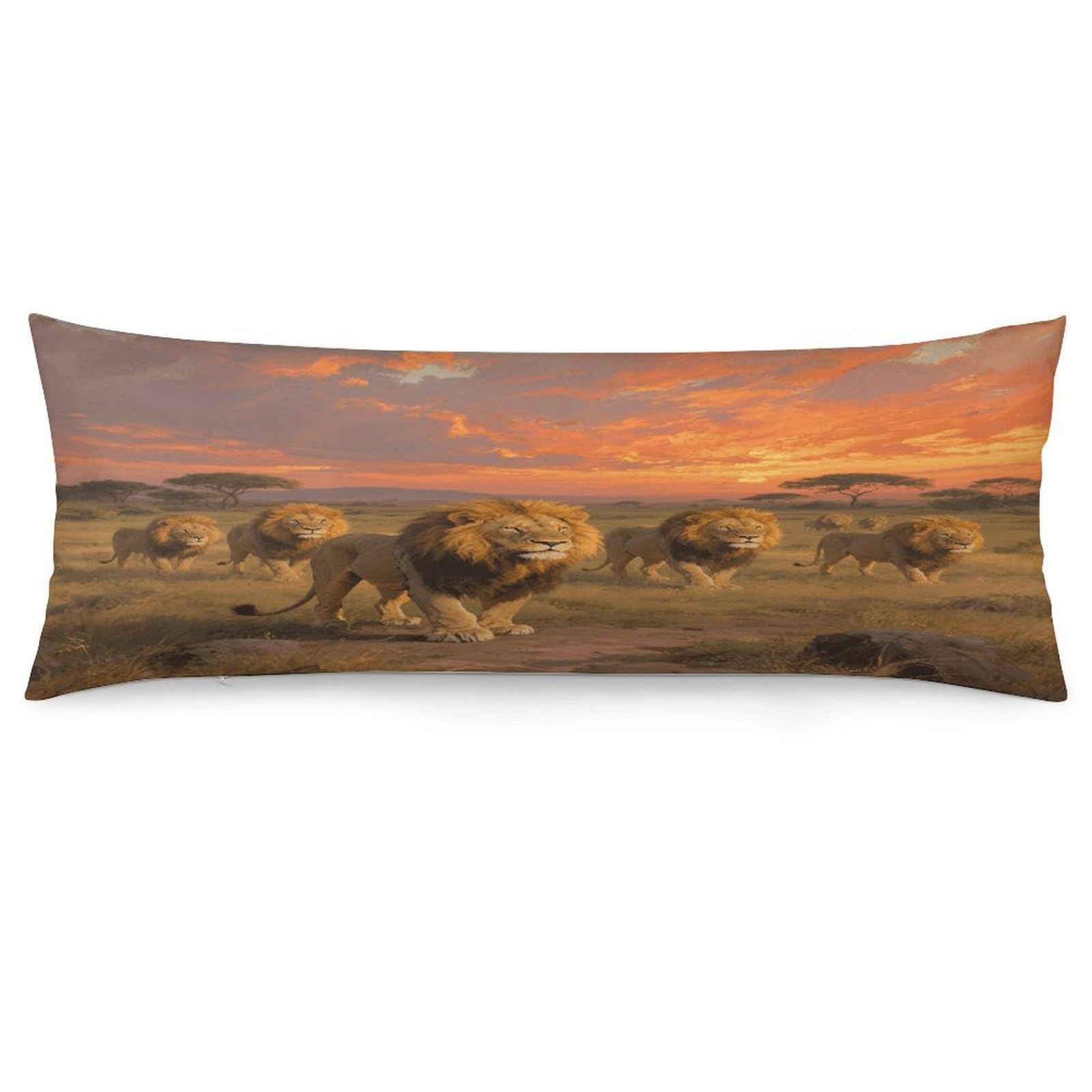 Lion Throw Pillow Cover Soft Pillow Case Decorative Lumbar Pillow Cover Cozy Throw Pillowcase Polyester Rectangular Cushion Case Decor for Couch Sofa Bed