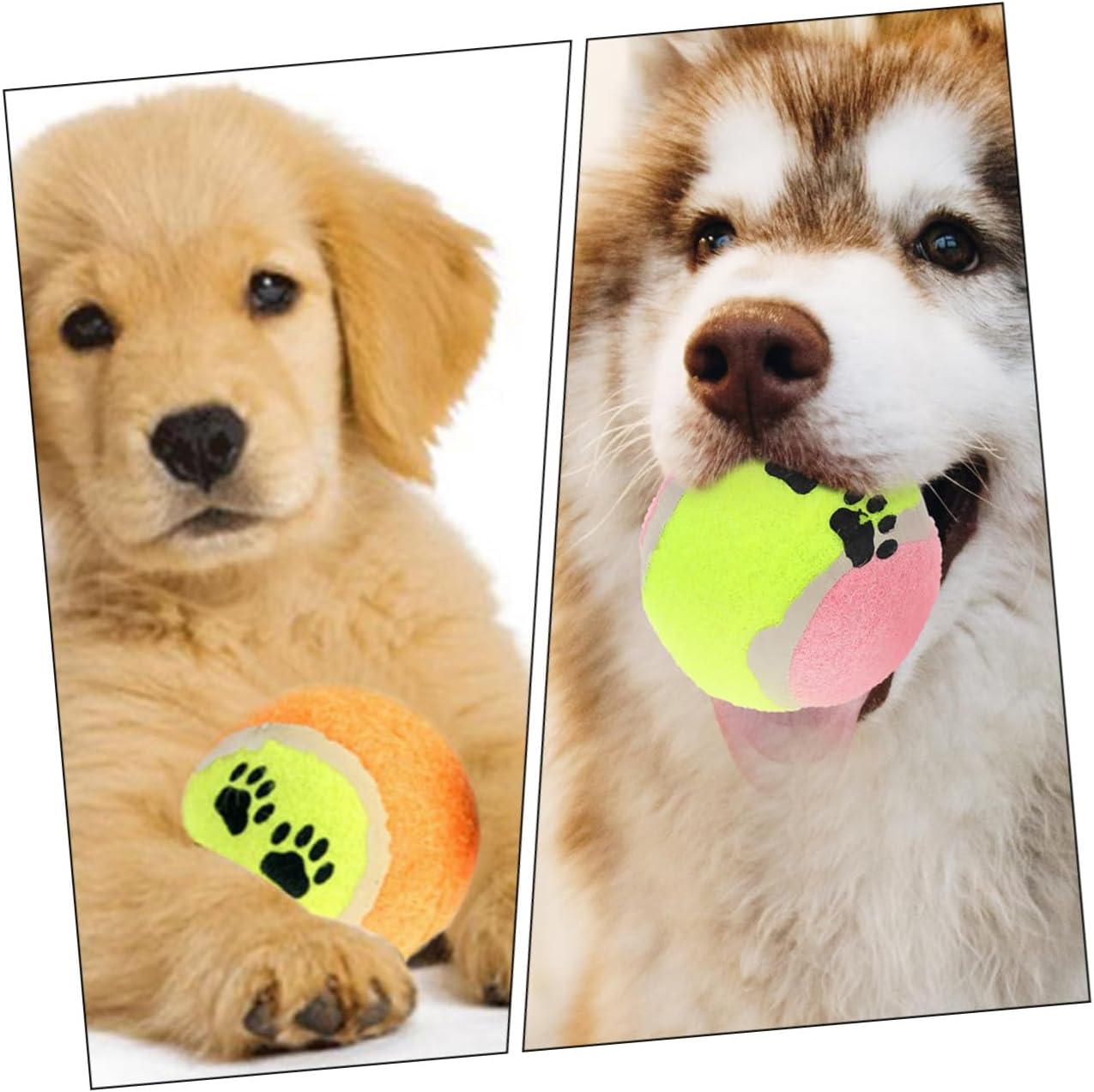 jojofuny 16pcs Small Dog Balls Puppy Rubber Tennis 7cm Diameter Fetch Training Balls for Dogs Sports Play Random Color