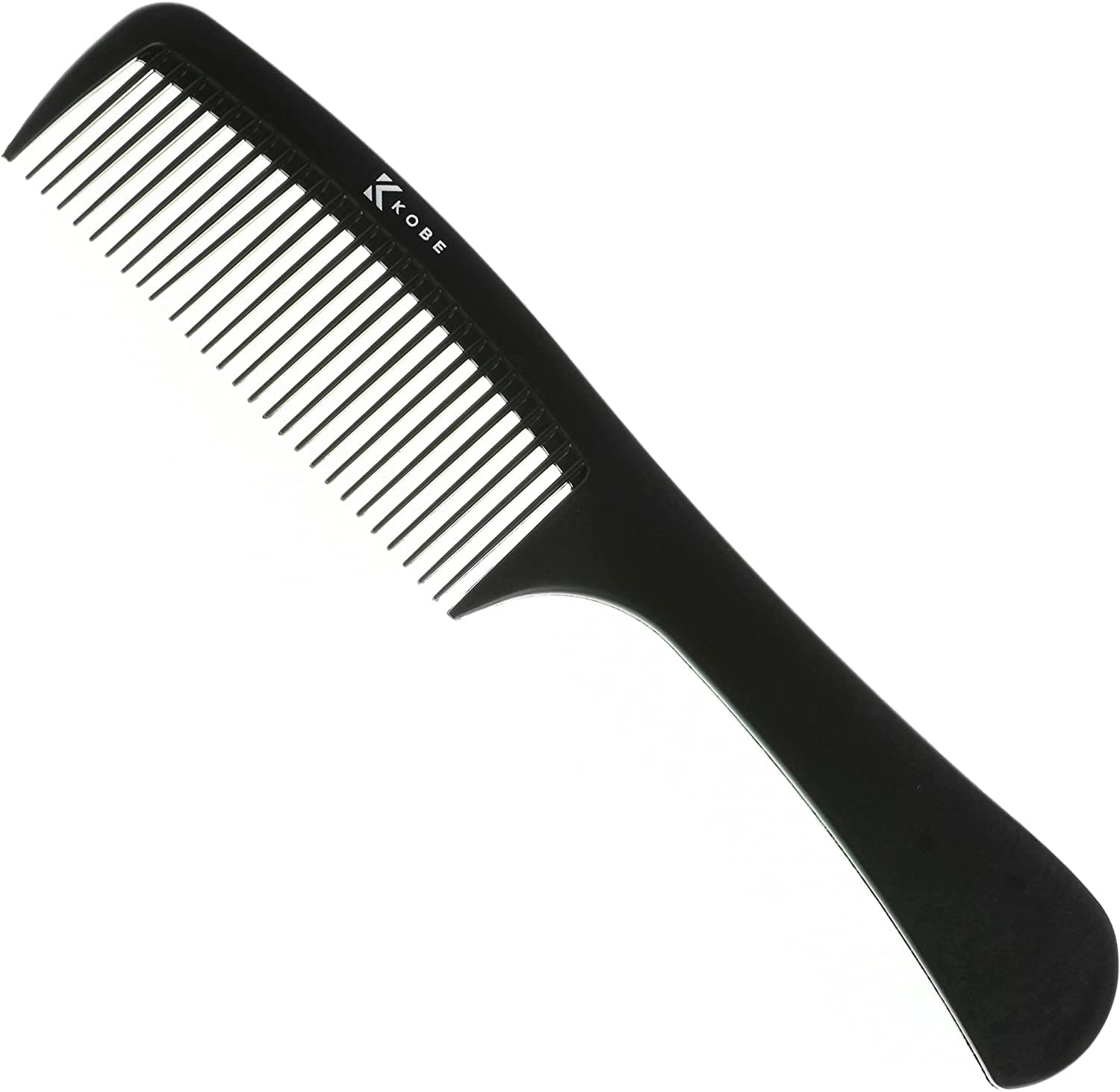 Kobe Professional Carbon Fibre Wide Tooth Detangling Comb, Compact Carbon Rake Comb, Coarse Teeth, Shatter-Proof, Anti-Static, Barbers, Salon Hairdresser Tools For Men & Women, Super strong 22cm.
