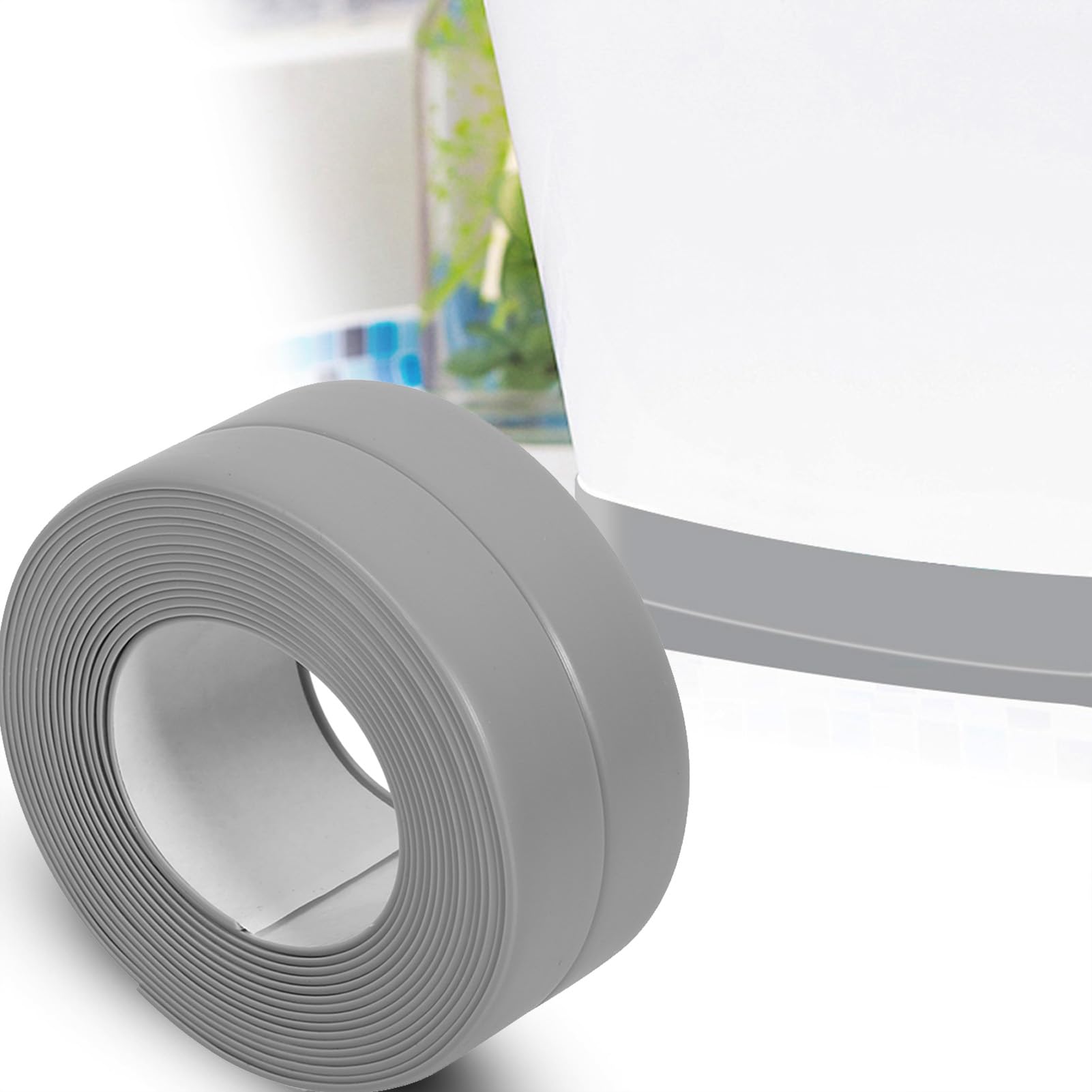 flexman 3.2M Wall Caulk Strip, Waterproof Adhesive Flexible PVC Sealing Strip Foldable Weather Stripping Door sealant for Gas Stove Sink Basin Bathtub Wall (38mm*3.2M)