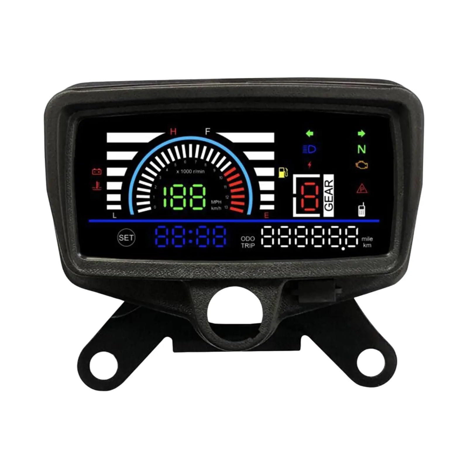 Compteur kilométrique moto 12V avec tachymètre numérique pour CG125 150 - 6