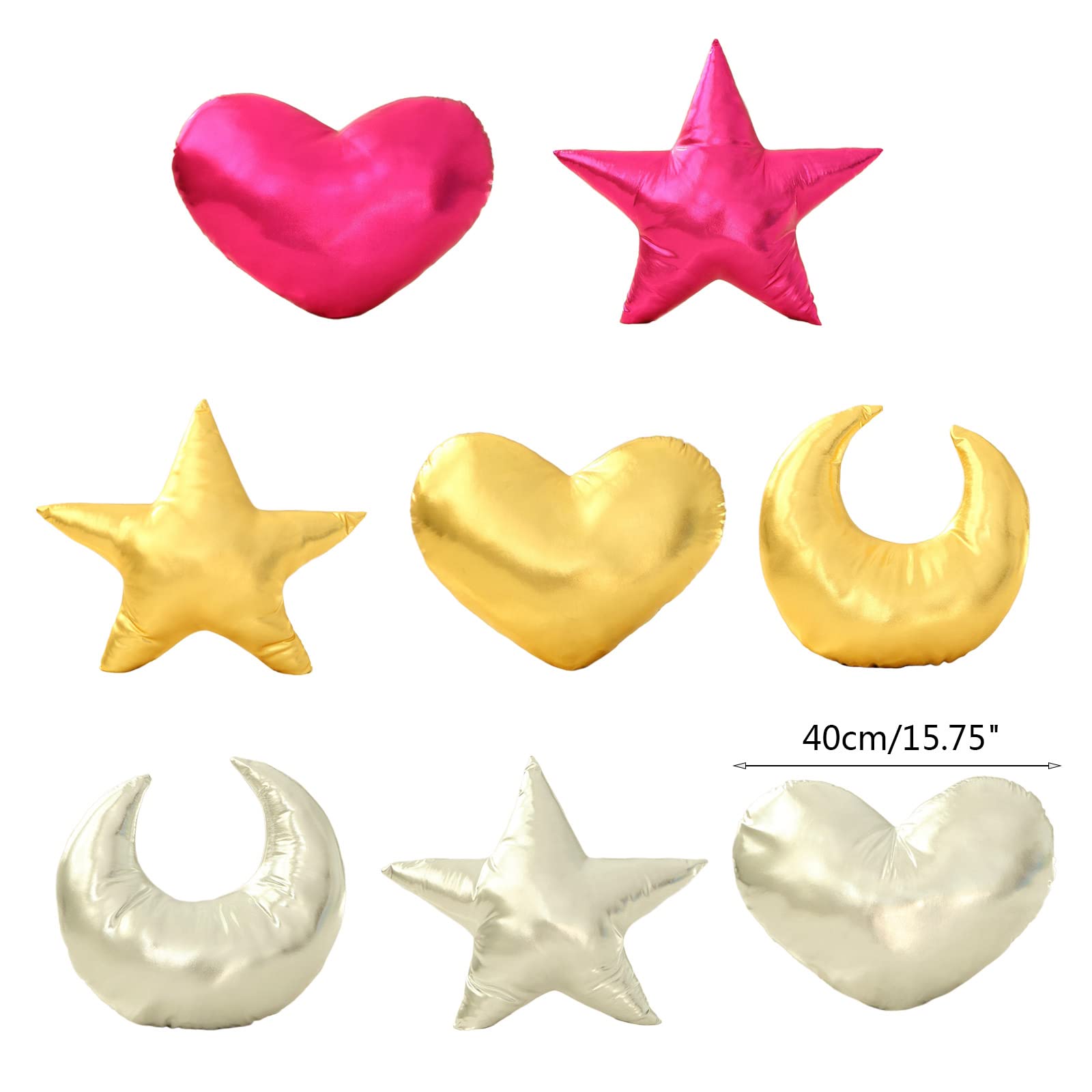 Muloo Heart Star Moon Throw Pillow Decorative Cushion Pillows Party for Home Bedroom Dormitory Sofa Bed Decorations Throw Pillow 8#, arox.40cm/15.75in
