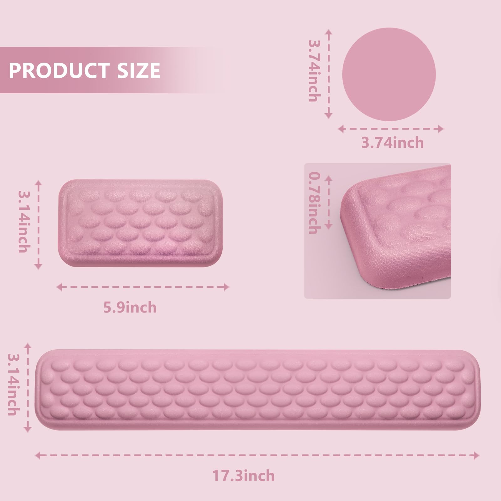 Ergonomische Handgelenkauflage für Tastatur und Maus, Computertastatur-Handgelenkauflage – weiches Memory-Schaum-Tastatur-Handgelenkauflage-Set, Schmerzlinderung für Laptop, Arbeiten, Tippen, Gaming,
