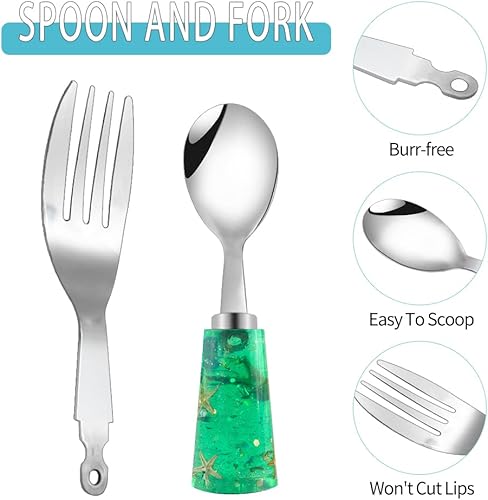 Miniatura 2 de Juego de cubiertos de acero inoxidable de 6 piezas, utensilios portátiles de viaje, accesorios pulidos con espejo para vajilla moderna,