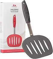 Vista 8 de Kitchen Mama WaltzGrip - Espátula de silicona platino para panqueques: resistente al calor, flexible, núcleo de acero inoxidable, antiadherente