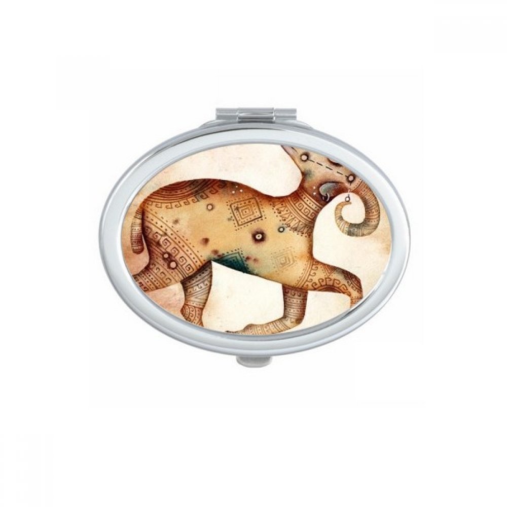 Miroir de poche Mars Avril Bélier constellation zodiaque compact ovale multicolore
