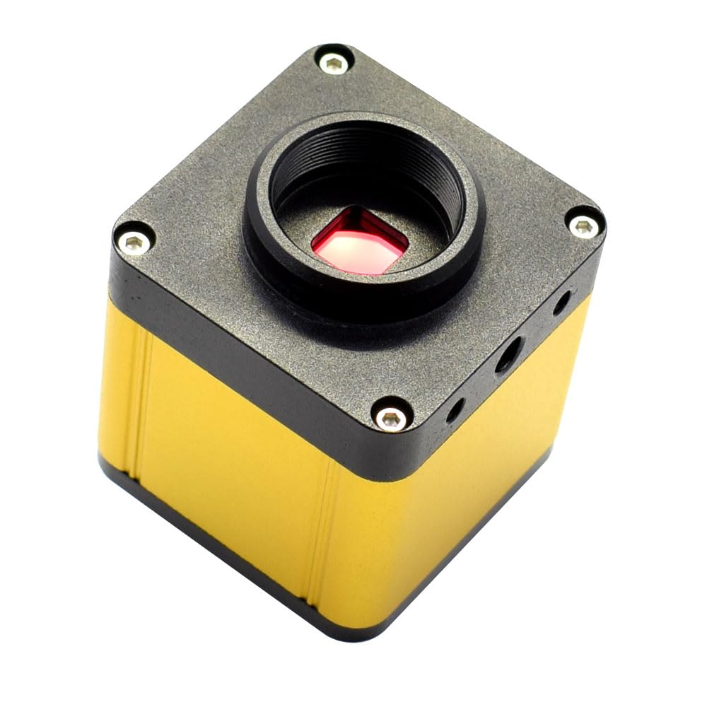 Microscopio Industriale della Fotocamera Digitale HD HDMI 1080P 60FPS Video Record Camera e Obiettivo C-Mount 180x con Luce ad Anello Regolabile a 56 LED