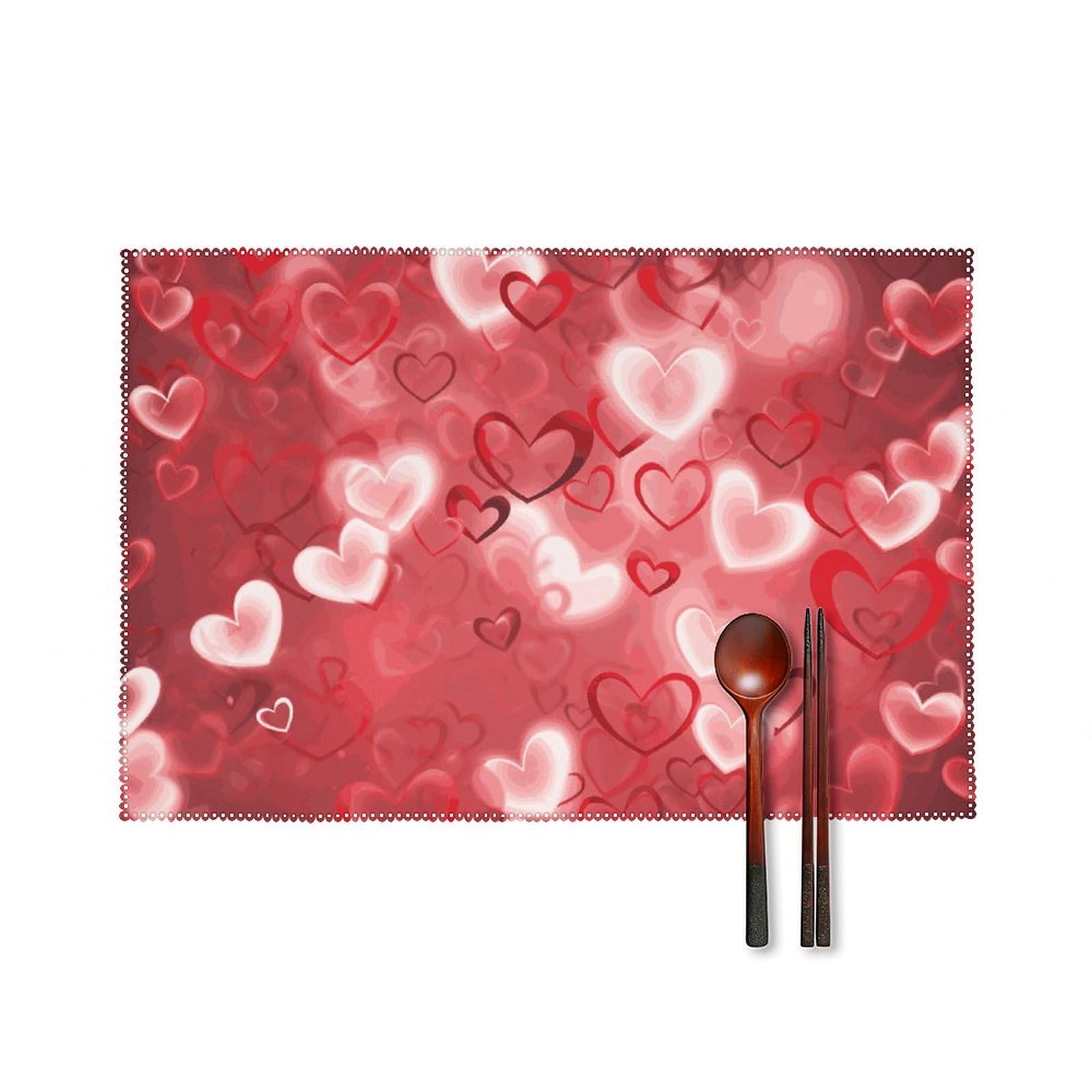 Set de table Saint-Valentin antidérapant pour protéger la cuisine de la chaleur