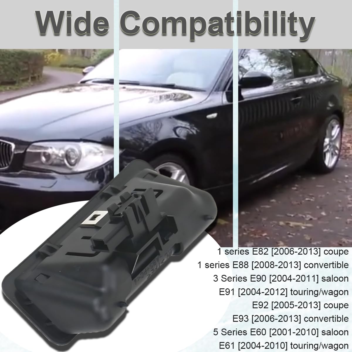 ZAMDOE 51247118158 Interruttore Maniglia portellone Posteriore per BMW X1 E84 X5 E70 X6 E71 E72 E82 E88 1 Serie 3 E90 E91 E92 E93 Serie 5 E60 E61Coupé Touring Pulsante del Cofano del Bagagliaio