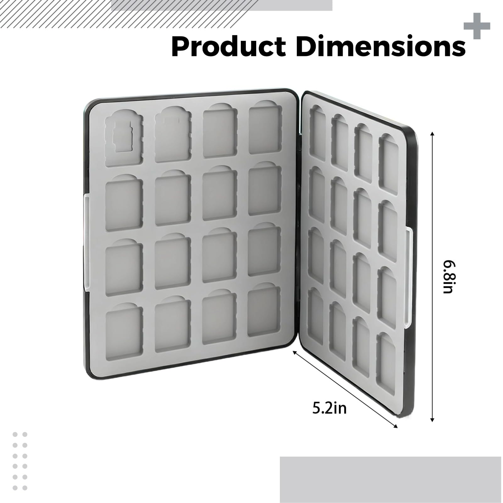 Boîtier de Jeu 32 emplacements, étui Portable pour Cartes de Jeu avec Rangement pour Cartes Micro SD, Coque Rigide Double Face, pour modèle OLED, Format Compact à Glisser dans la Poche