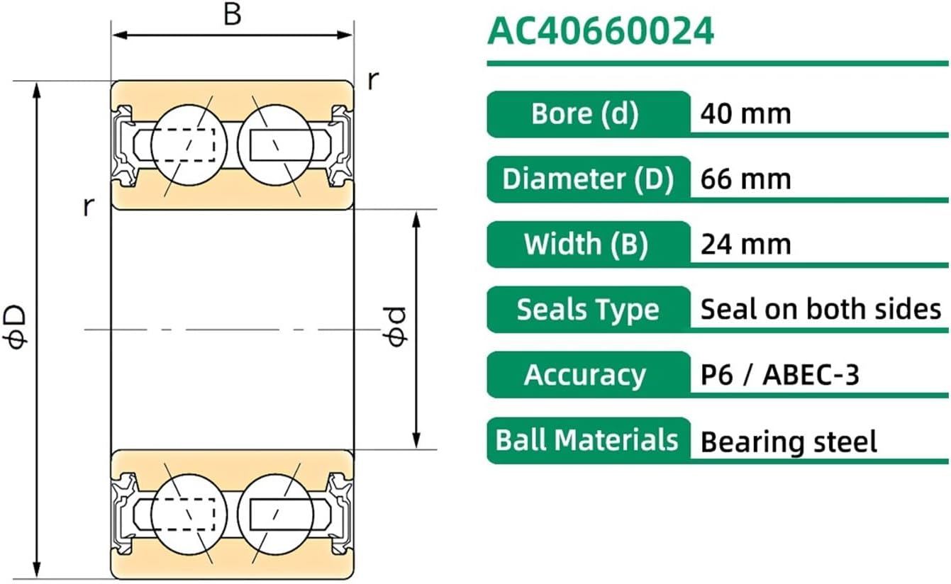 1PCS AC40660024 40X66X24 40BD6624 40398G-3DS ACB40X66X24 ACB40660024 Automotive air Conditioning Bearing