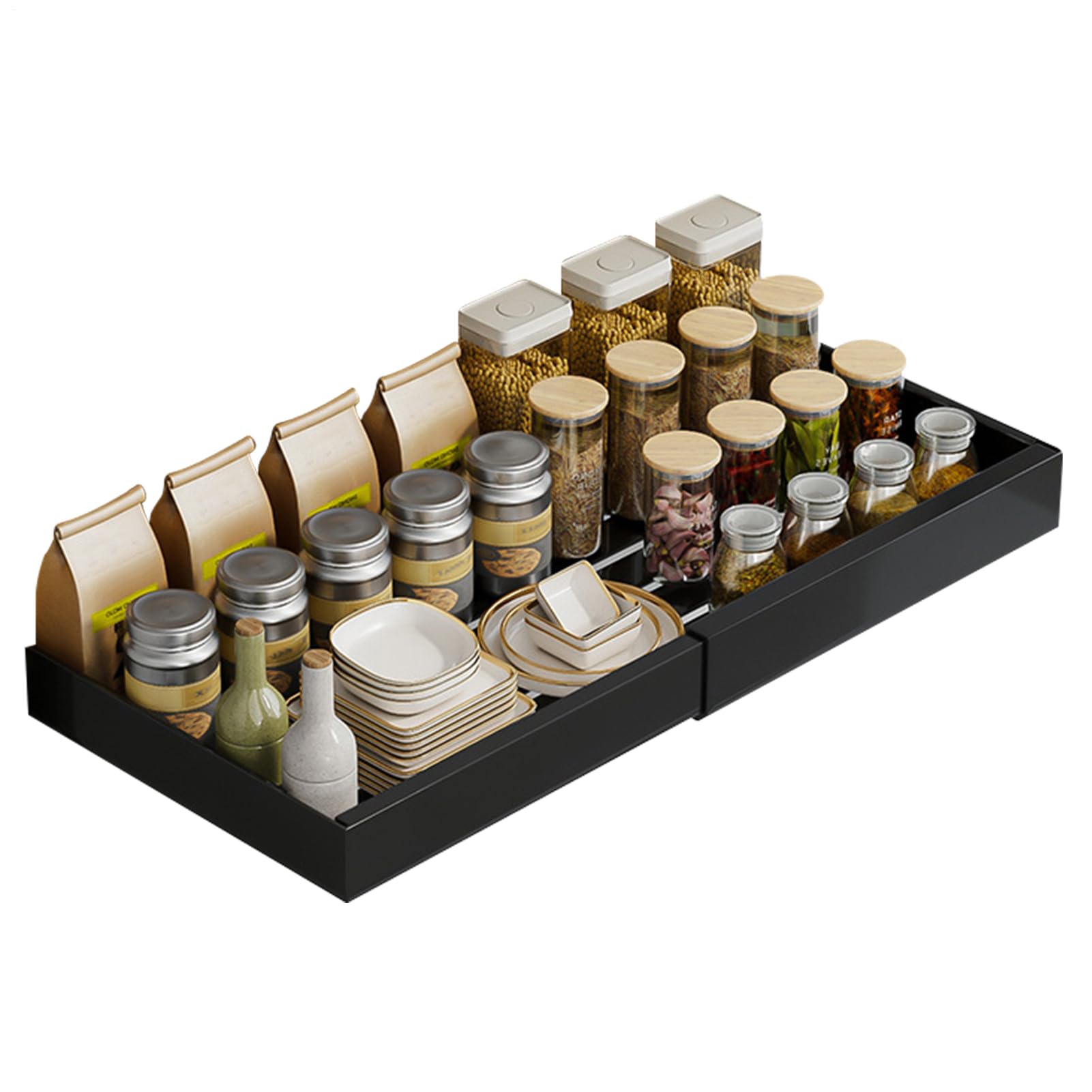 Organizadores y Almacenamiento Bajo Fregadero Resistente Cesta Extraíble | Organizador Bajo Fregadero Extraíble para Cocina, Baño, Despensa, Armario, Cocina, Baño,