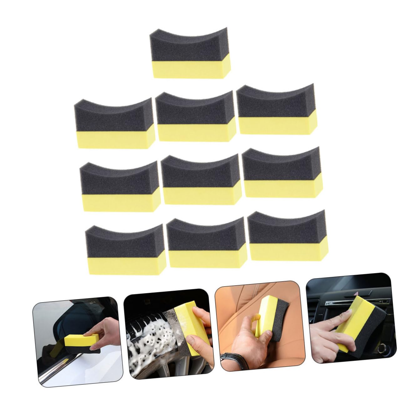 40piezas Esponjas De Limpieza para Coche De Aplicador De Cera para Neumáticos Herramienta Portátil para Interiores Esponjas Reutilizables para Pulido y Lavado De Vehículos