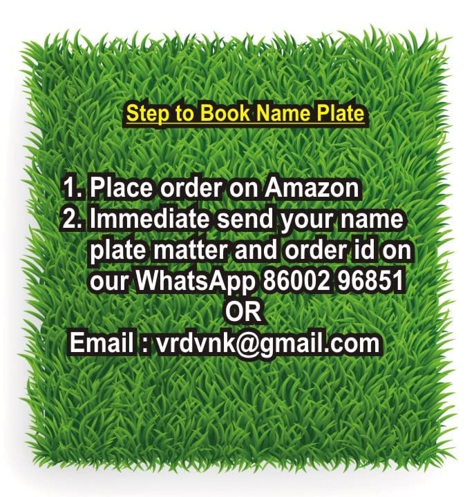 Customized Name Plate for Home Entrance, Flat, Bungalow, Villa & Office | Wooden Door Name Board with White Acrylic Letters | Green 1