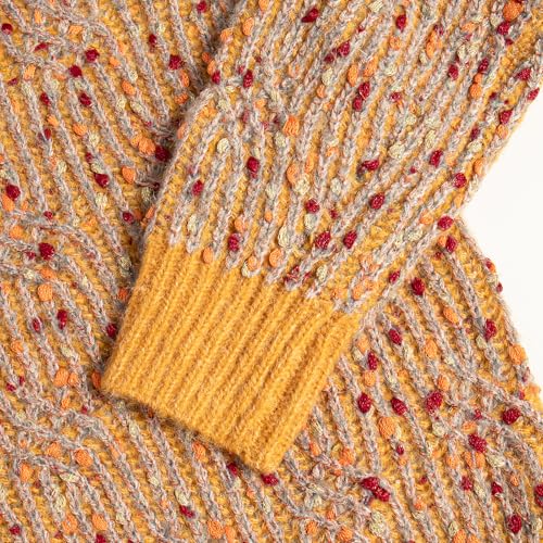 Women's Pullover Round Neck Long Sleeves Colored Sweater Casual Ribbed Autumn Knitted Sweater Top4