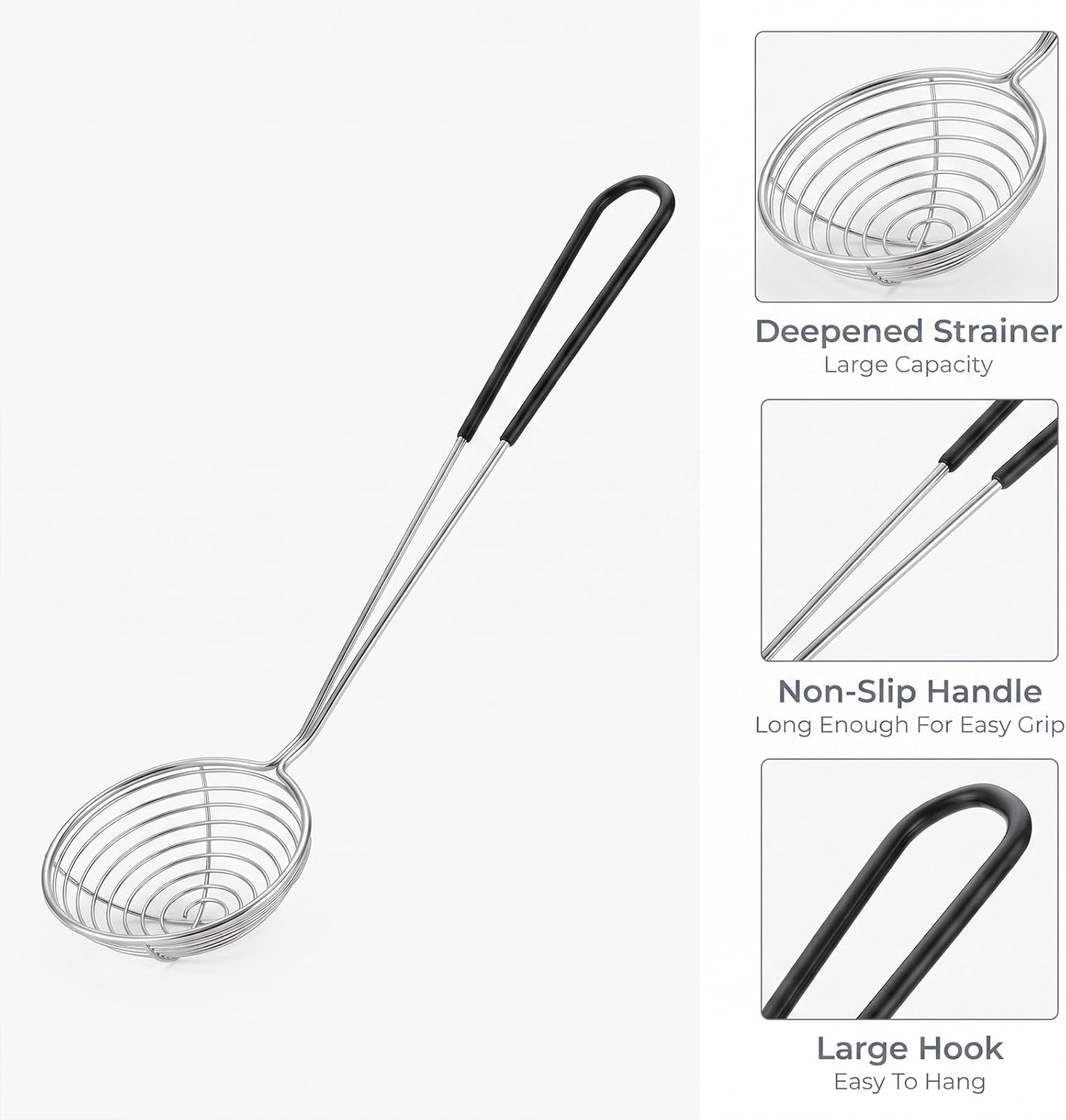 6Pcs Hot Pot Kit Mini Stainless Steel Spider Strainer Spoon 2.5 In