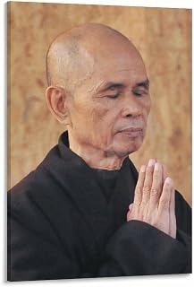 Vietnamese Zen Master Thich Nhat Hanh Portrait Quotes Vintage Poster (1) Canvas Painting for Living Room Bedroom Decor 08x12inch(20x30cm) Frame-style