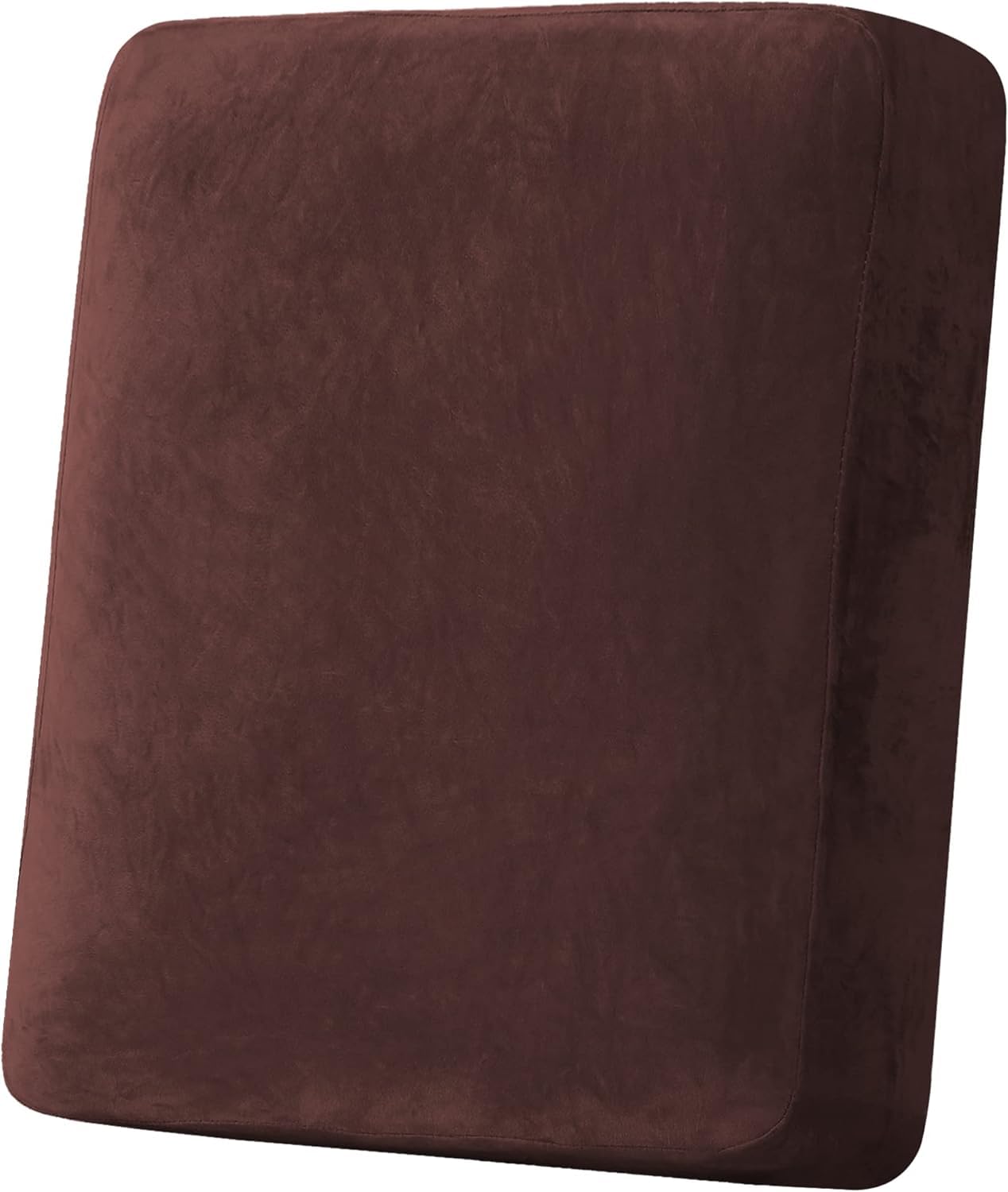 LINGKY Sofa Seat Cushion Cover, Sofa Cushion Slipcovers Stretch Velvet, Universal Non-Slip Couch Cushion Covers Replacement for Individual Furniture Protector (Chocolate,Large 1 Seater)