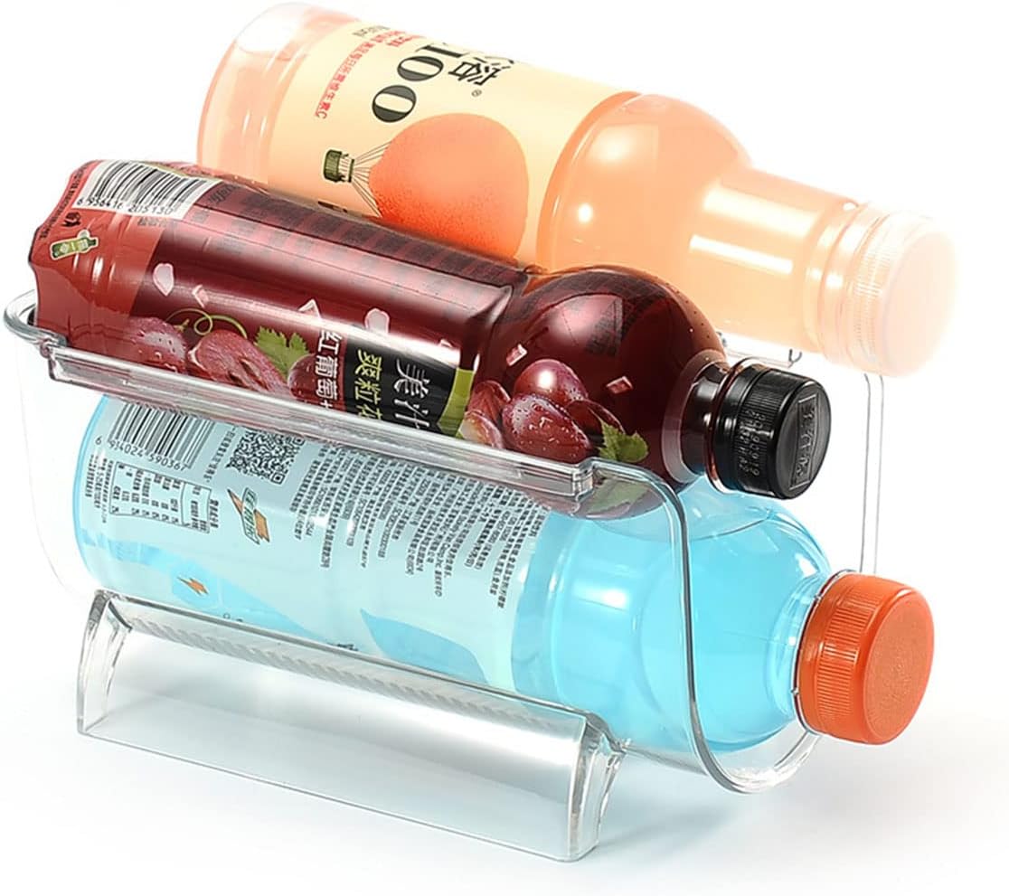 Wine Rack Countertop, Stackable Water Bottle Storage Rack, Frigerator Organizing Set, Plastic Wine Holder, Refrigerator Organizer Bins, Water Bottle Organizer for Cabinet (6 Bottle)