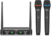 Vista 11 de D Debra Audio AU200 Pro UHF Sistema de micrófono inalámbrico de 2 canales con micrófonos de diadema lavalier inalámbricos de mano, receptor