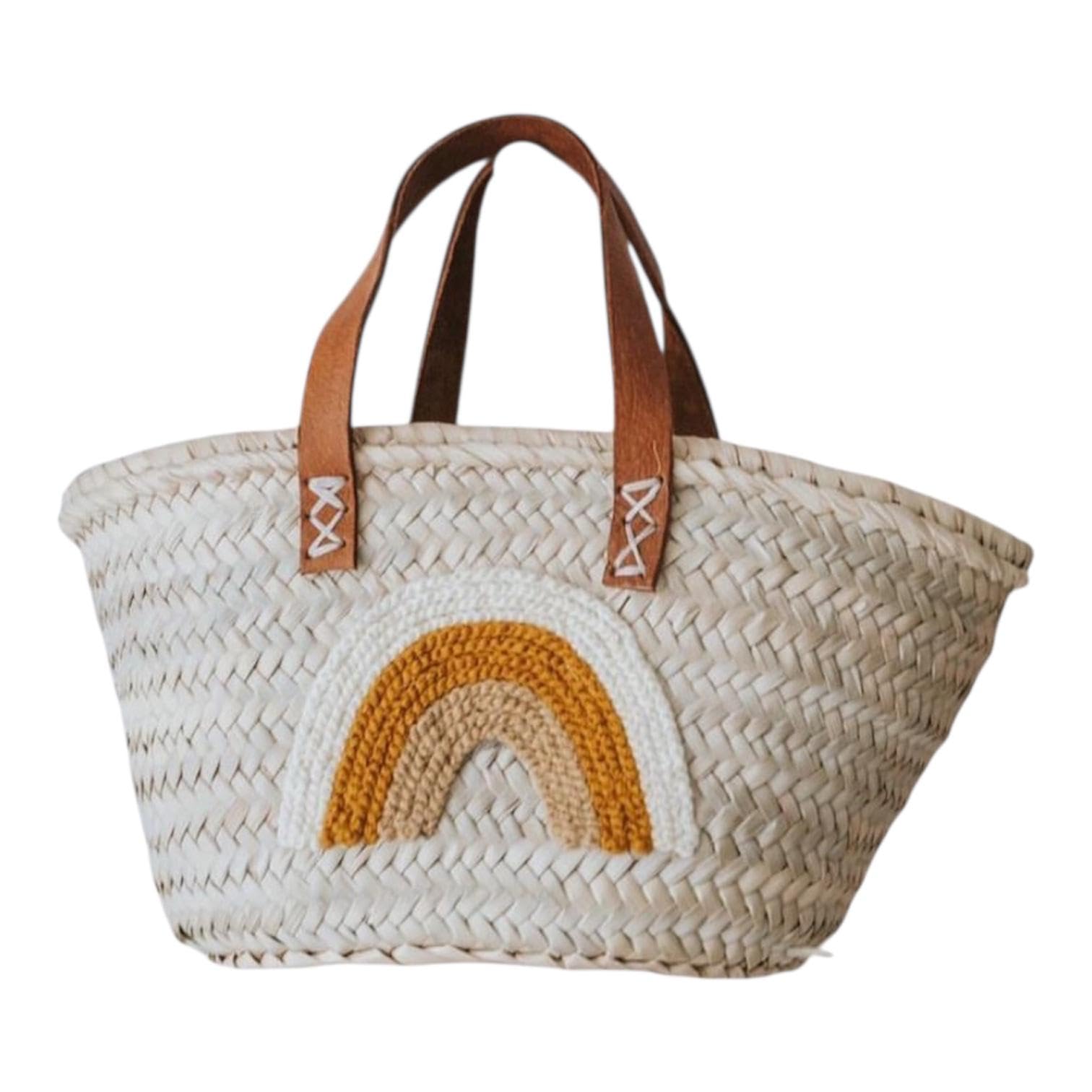 Panier pour enfant au design bohème chic en rotin naturel pour chambre de fille