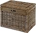 Produktbild Korb mit Deckel Rattan aus echtem, ungeschältem Rattan geflochten Farbe Grau, Regalkorb, Aufbewahrungsbox