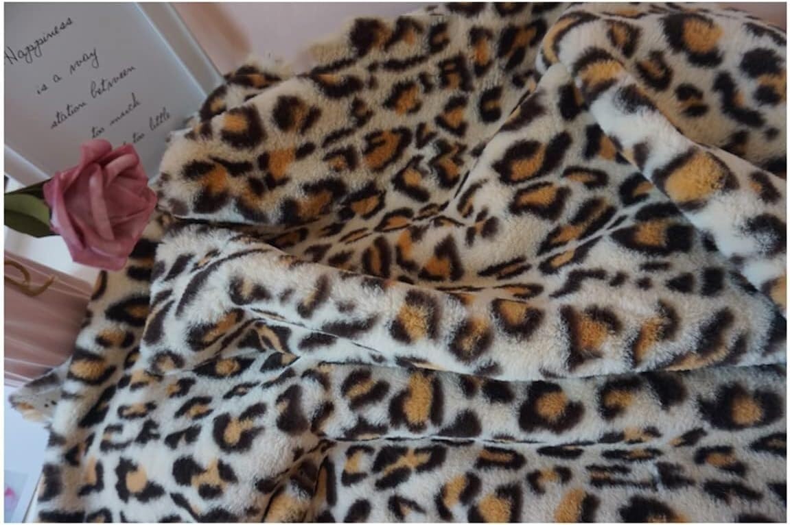 Faux Fur Fabric, Faux Fur Animal Print Crafts Fabric 160x50cm Multicolor(1)