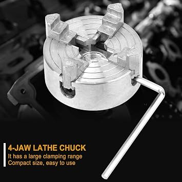 Z011A Zinc Alloy 4 Jaw Chuck Single Action for Mini Metal Lathes Workshop Clamp Accessory