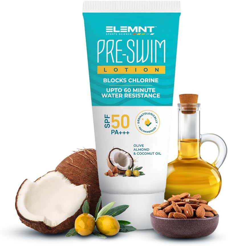 Elemnt Pre Swim Body Lotion for Kids & Adults | Chlorine Protection, Anti-tan Body Lotion, Protection from Sea Water Impurities & Pool Chemicals | Upto 60 mins of Water Resistance | 50 ML