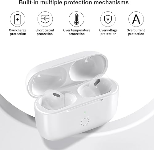 Miniatura 4 de Funda de carga inalámbrica compatible con AirPods Pro de 1 y 2 generación con carga USB-C, repuesto de funda de cargador Air Pod Pro 1 2 con botón