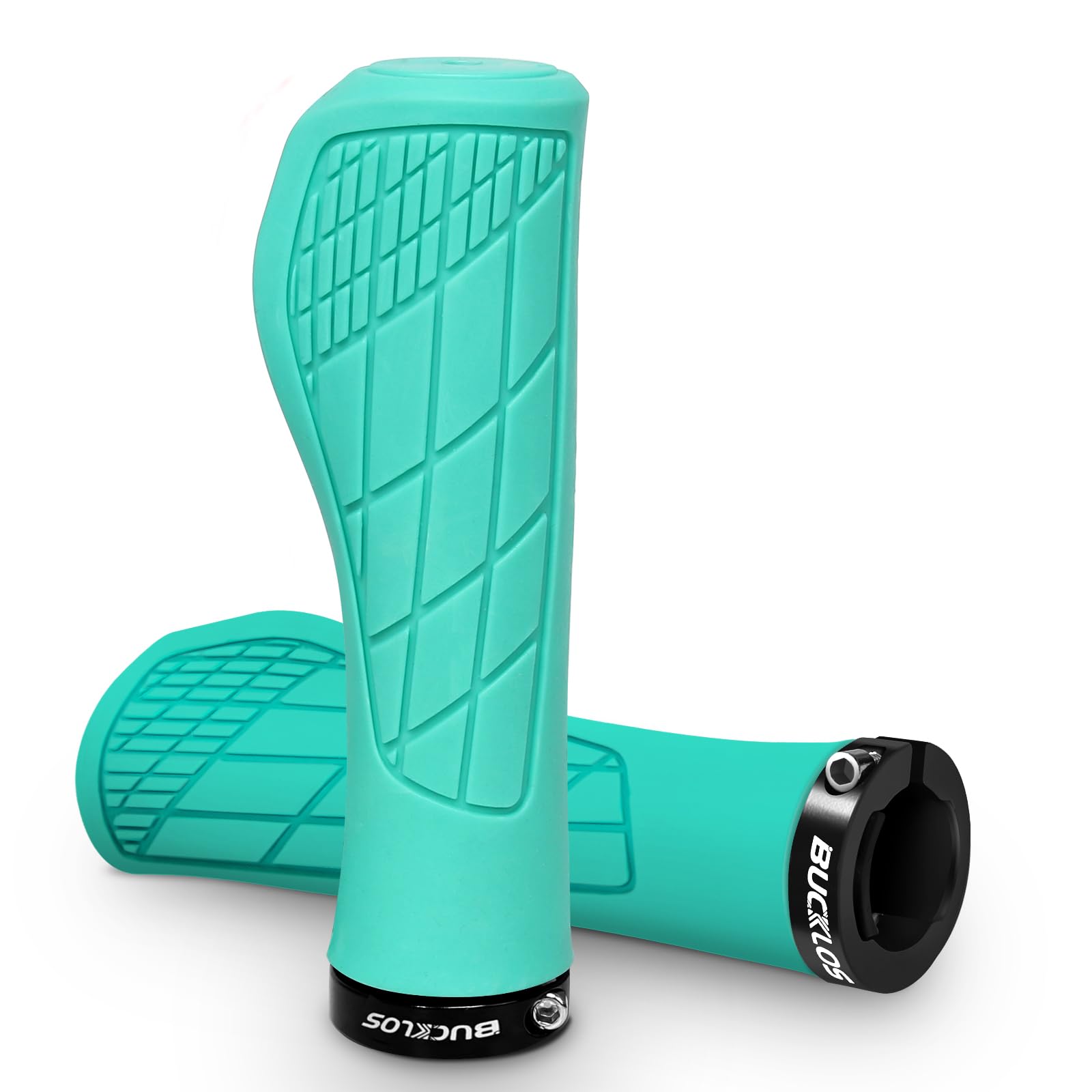 AEYINO Bike Handlebar Grips - Ergonomic Mountain Bike Grips With Single Lock-on, Comfortable Rubber Anti-Slip Handle Grips, Bicycle Handle Bar for 22.2mm MTB, BMX, Scooter Grips, City,Trekking,Cruiser — image 1