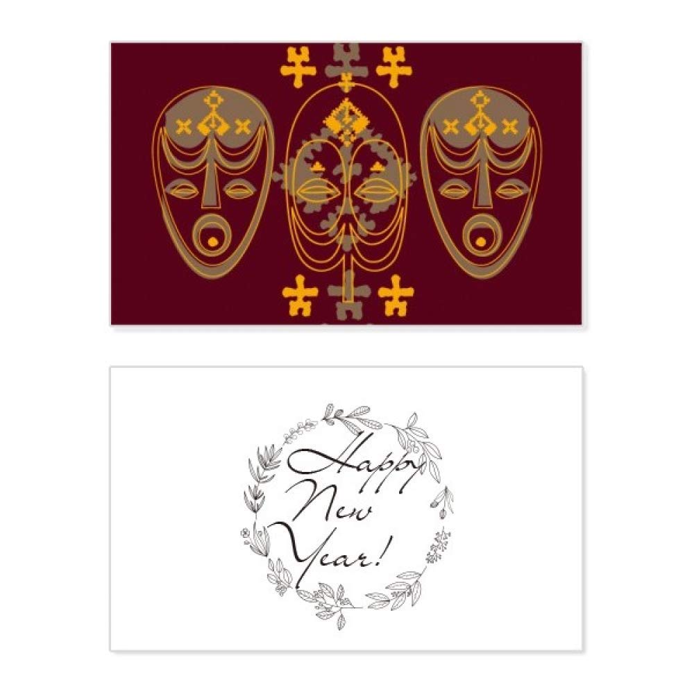 Tarjeta de Año Nuevo con máscara roja medieval para coleccionistas 5
