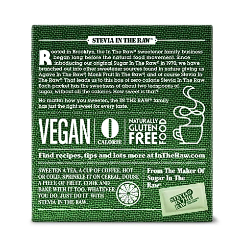 Image of Stevia In The Raw, Plant Based Zero Calorie Sweetener, Sugar Substitute, Sugar-Free Sweetener for Coffee, Hot & Cold Drinks, Suitable For Diabetics, Vegan, Gluten-Free, 200 Count Packets (Pack of 2)
