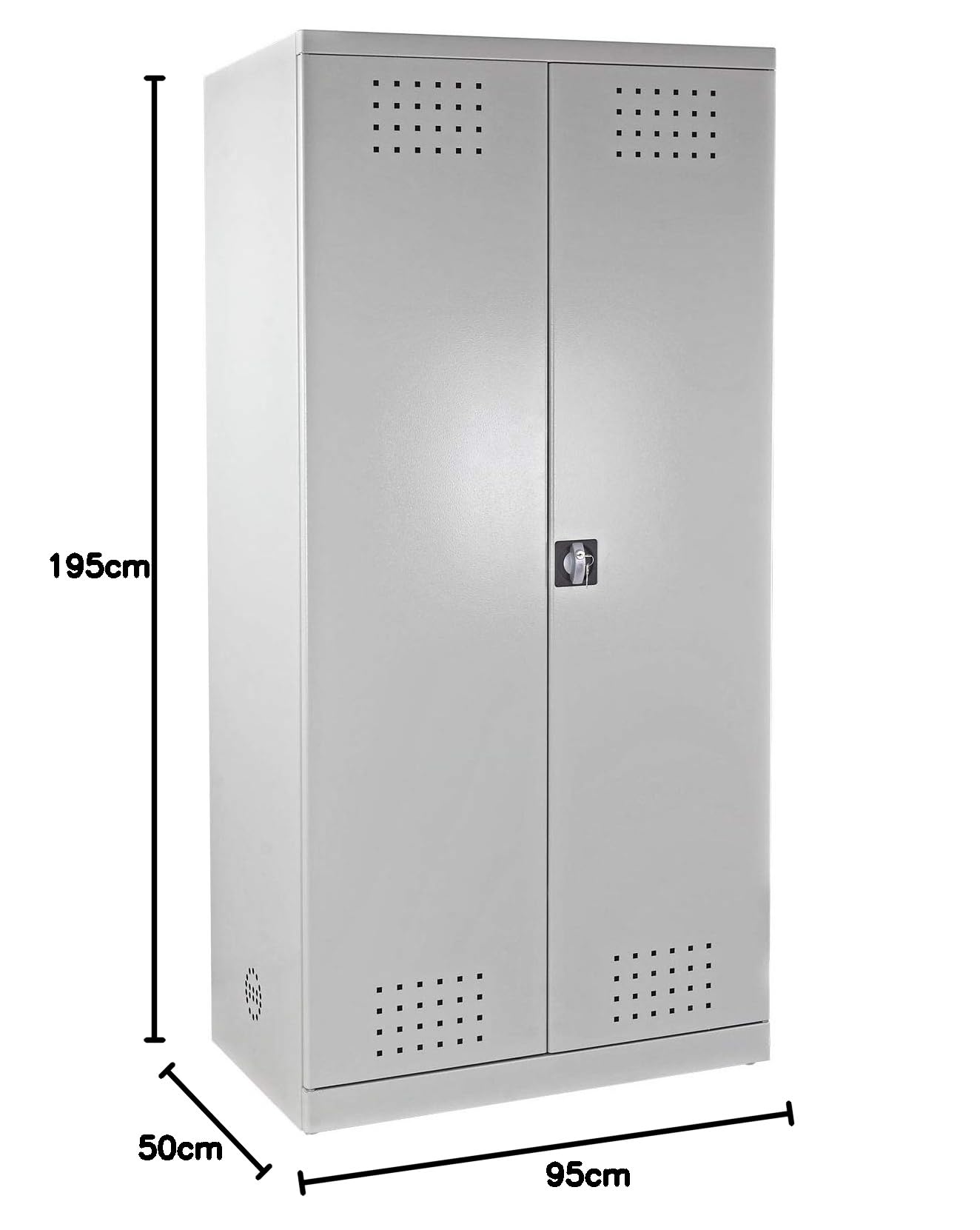Bad Lüllmann 566246 Armoire de stockage produits chimiques Armoire vestiaire, lumière gris clair (RAL 7035), 195 x 95 x 50 cm (H x l x P)