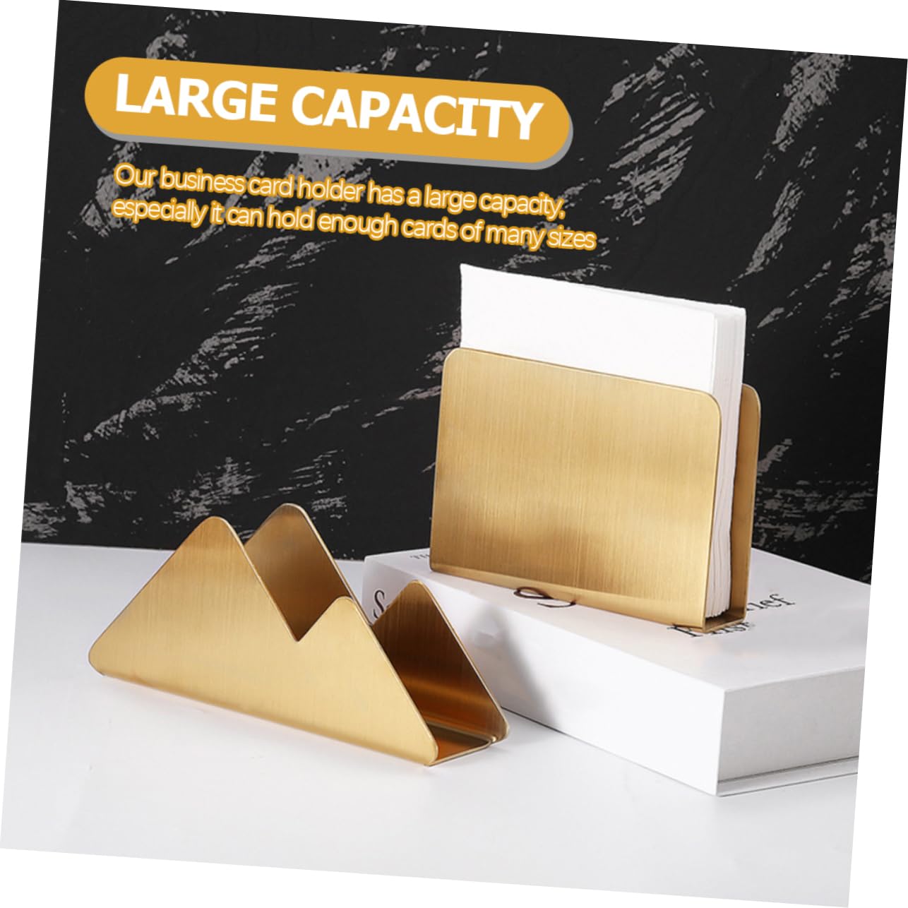 TEHAUX 6piezas Soporte Para Tarjetas De Negocios De Inoxidable Organizador De Tarjetas De Diseño Elegante Para Escritorio